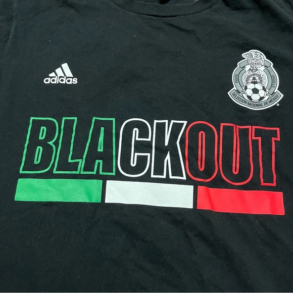 Adidas Soccer Mexico National Blackout Tee Size Medium Futbol MLS Flag jersey - Picture 3 of 7